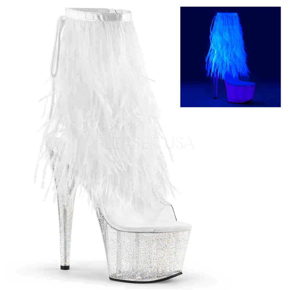 Pleaser - ADORE1017MFF Bottes de plateforme, Pole dance chaussures - Chaussures de pole dance - Blanc Product image